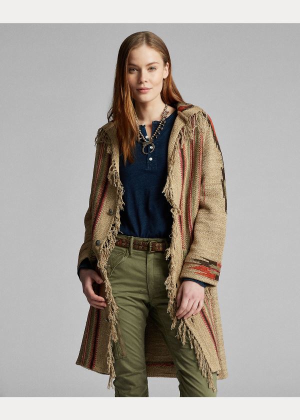 Ralph Lauren Fringe Silk-Blend Cardigan Béžový Viacfarebný | sj2XdEtL