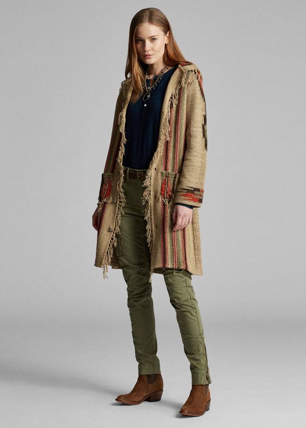 Ralph Lauren Fringe Silk-Blend Cardigan Béžový Viacfarebný | sj2XdEtL