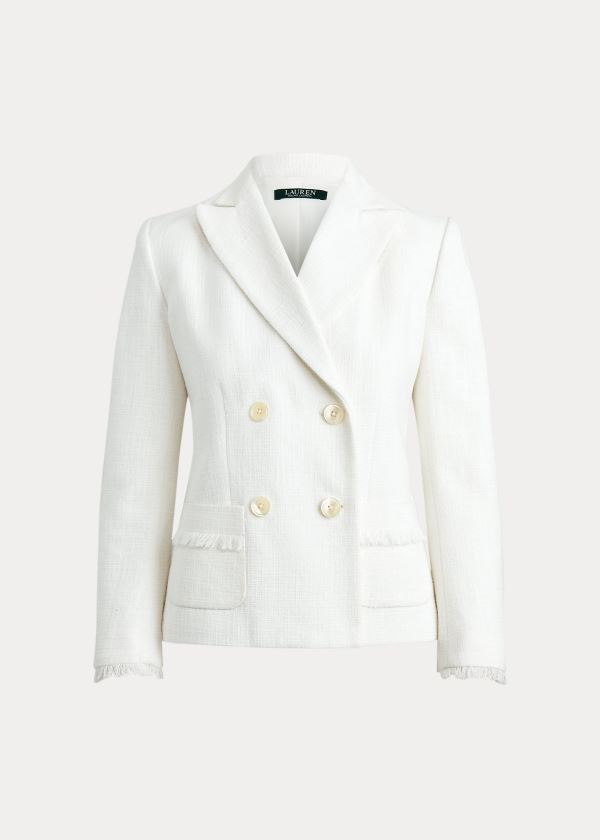 Ralph Lauren Fringe-Trim Bavlněné Jacket Bílé | oLmDl4Ak