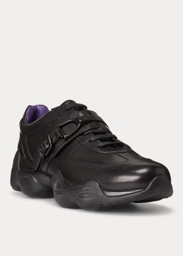 Ralph Lauren Garin Calfskin Sneakers Černé | 1s5HF8NV