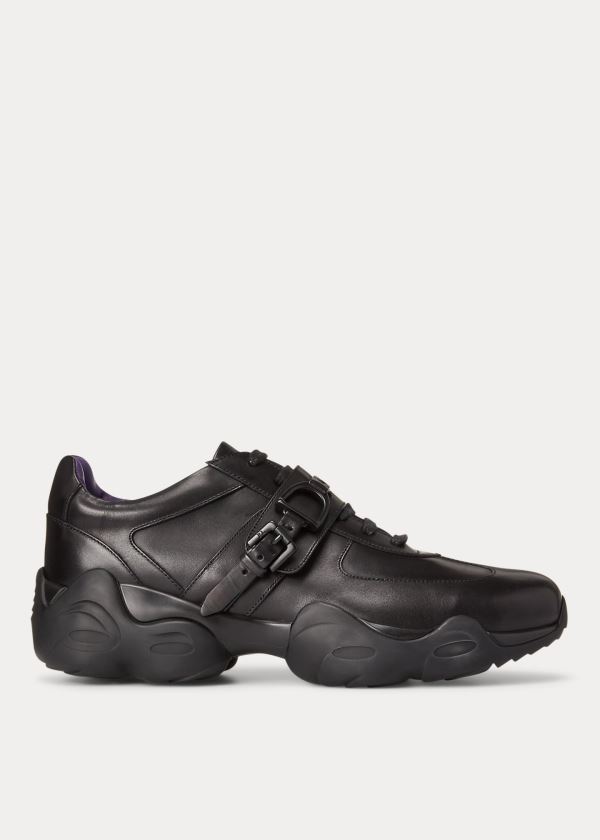 Ralph Lauren Garin Calfskin Sneakers Černé | 1s5HF8NV