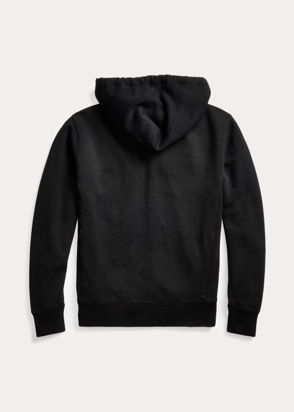 Ralph Lauren Garment-Dyed Fleece Hoodie Černé | gnOXIB6K