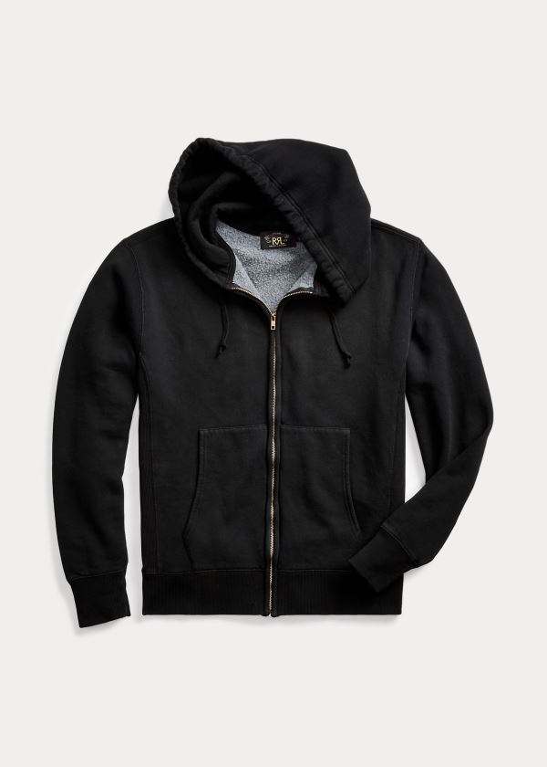 Ralph Lauren Garment-Dyed Fleece Hoodie Černé | gnOXIB6K