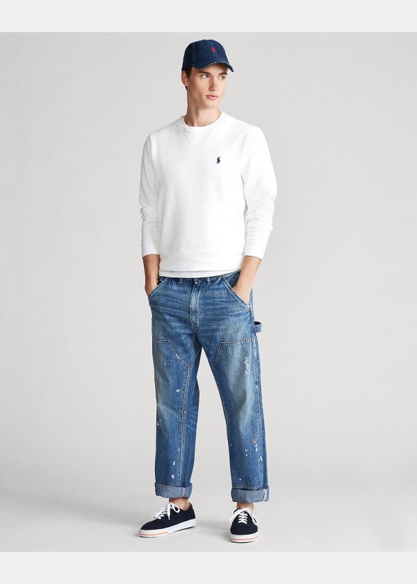 Ralph Lauren Garment-Dyed Fleece Sweatshirt Bílé | 5kzlB4er