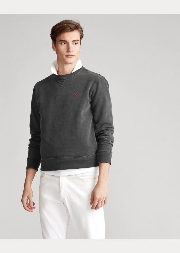 Ralph Lauren Garment-Dyed Fleece Sweatshirt Černé | K01h8hz0