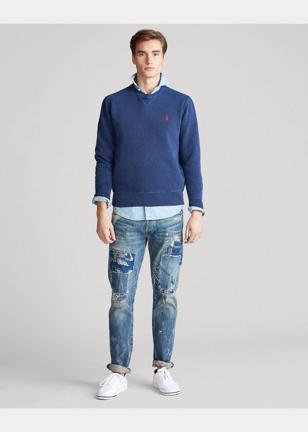 Ralph Lauren Garment-Dyed Fleece Sweatshirt Tmavě Blankyt | OM8TuOtA