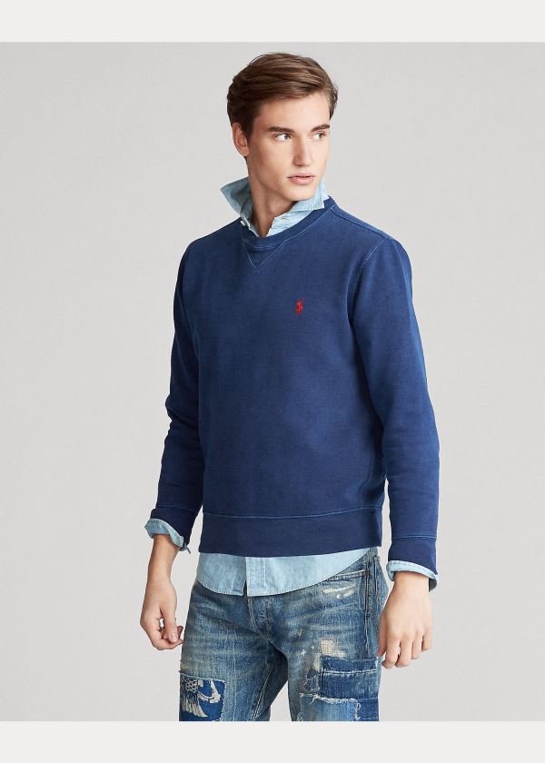 Ralph Lauren Garment-Dyed Fleece Sweatshirt Tmavě Blankyt | OM8TuOtA