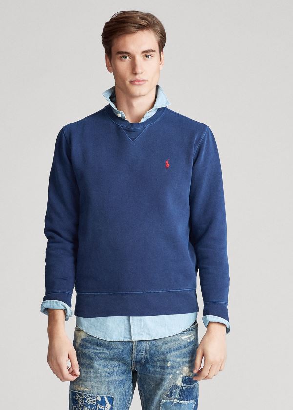 Ralph Lauren Garment-Dyed Fleece Sweatshirt Tmavě Blankyt | OM8TuOtA