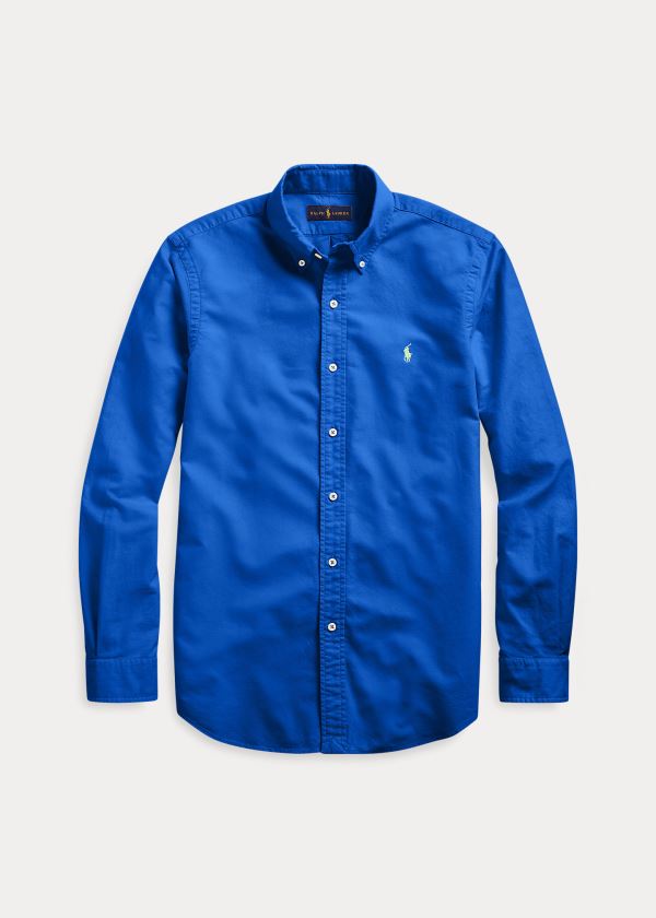 Ralph Lauren Garment-Dyed Oxford Shirt Královská Modrá Blankyt | LllRKjMM