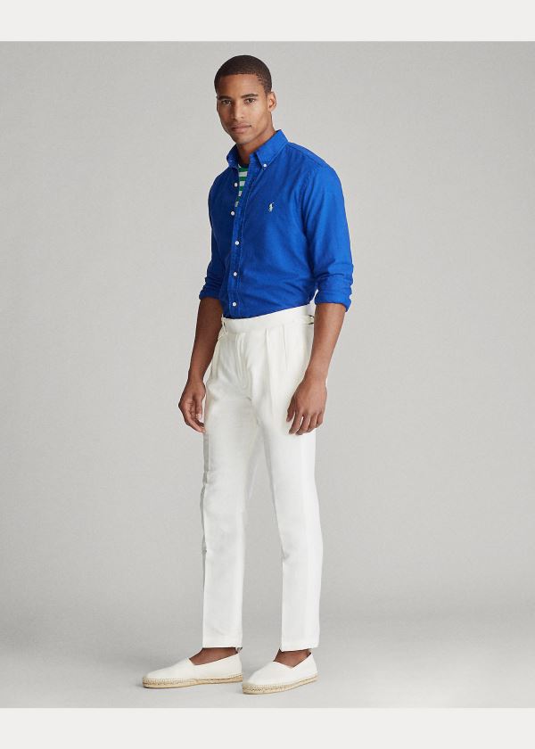 Ralph Lauren Garment-Dyed Oxford Shirt Královská Modrá Blankyt | LllRKjMM