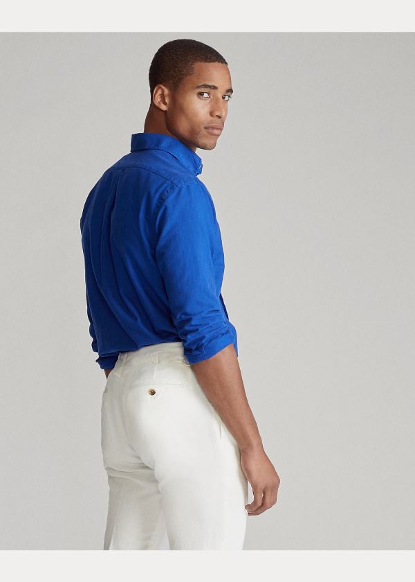 Ralph Lauren Garment-Dyed Oxford Shirt Královská Modrá Blankyt | LllRKjMM