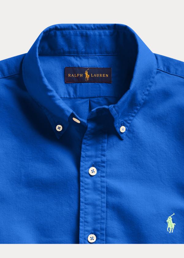 Ralph Lauren Garment-Dyed Oxford Shirt Královská Modrá Blankyt | LllRKjMM