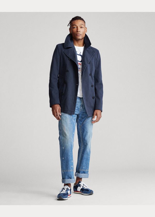 Ralph Lauren Garment-Dyed Peacoat Tmavě Blankyt | QRlqwAev
