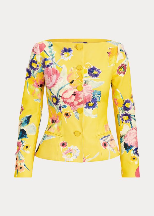 Ralph Lauren Gemma Lambskin Jacket Žluté Viacfarebný | gVReUt9M