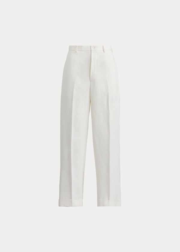 Ralph Lauren Gemma Linen Pant Bílé | yAtGUyCf