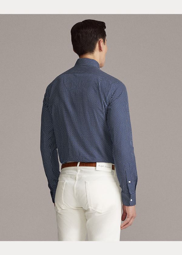 Ralph Lauren Geometric-Print Shirt Blankyt Bílé | aqKDBzfL