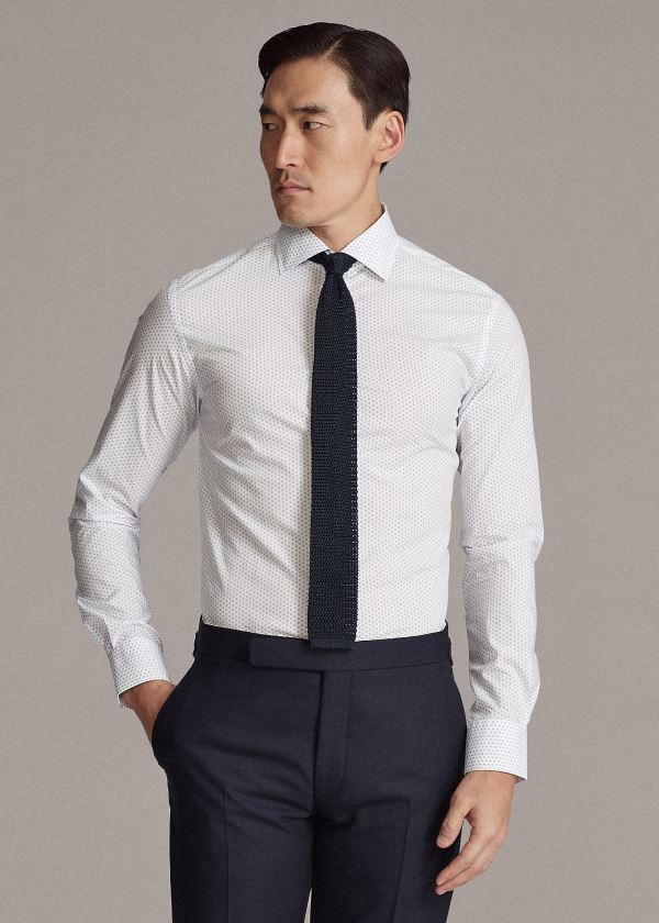 Ralph Lauren Geometric-Print Shirt Bílé Blankyt | CgqBHlYe