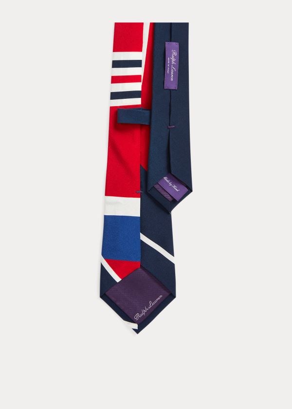 Ralph Lauren Geometric-Print Silk Tie Červené Tmavě Blankyt Královská Modrá | aPwqGbim