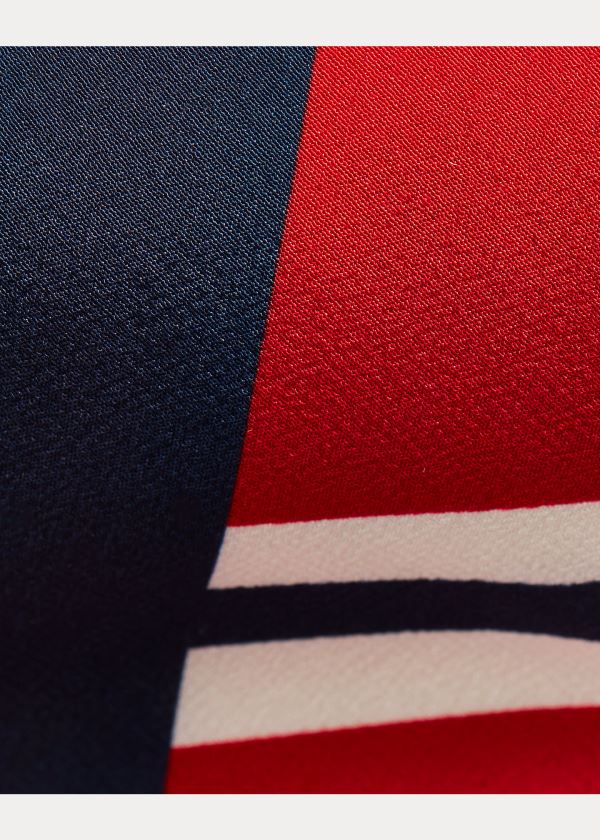 Ralph Lauren Geometric-Print Silk Tie Červené Tmavě Blankyt Královská Modrá | aPwqGbim