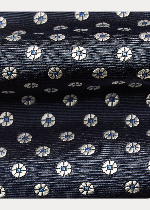 Ralph Lauren Geometric Silk Narrow Tie Tmavě Blankyt | GpBqeHyz