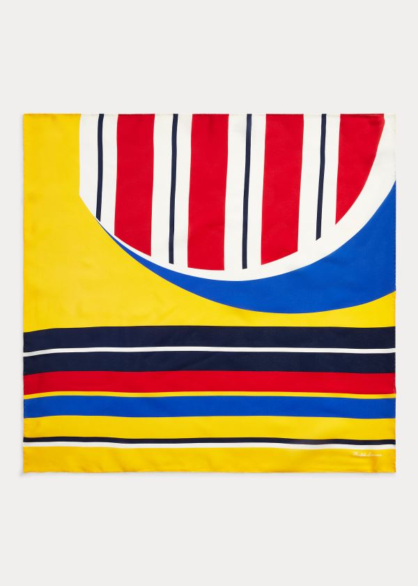 Ralph Lauren Geometric Silk Scarf Žluté | fT6pzBBK