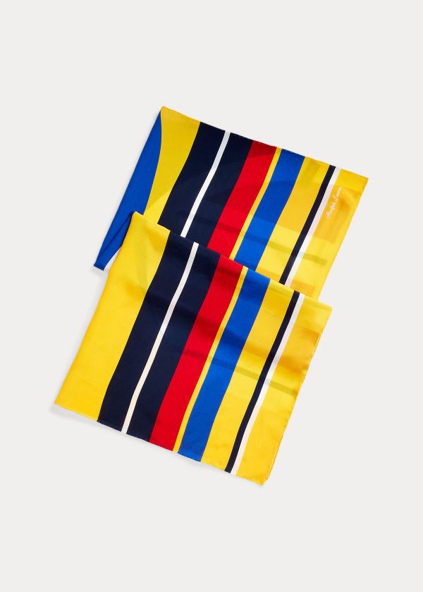 Ralph Lauren Geometric Silk Scarf Žluté | fT6pzBBK