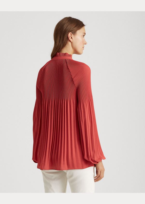Ralph Lauren Georgette Tie-Neck Top Růžové | bnWP8Y93