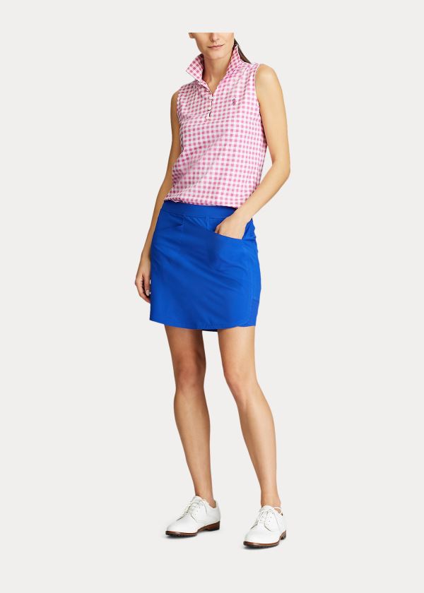 Ralph Lauren Gingham Bez Rukávů Golfové Polo Růžové | lBGN55Yc