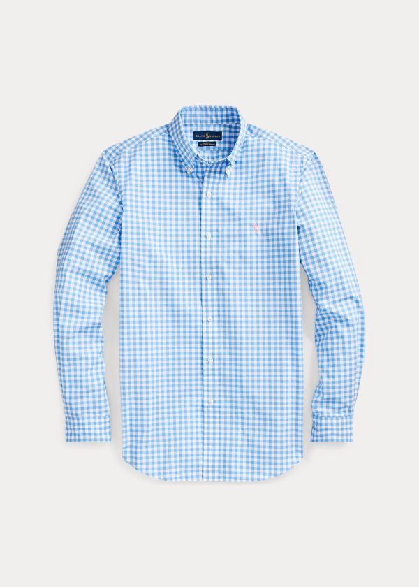 Ralph Lauren Gingham Poplin Shirt Světle Blankyt Bílé | xNPFebTA