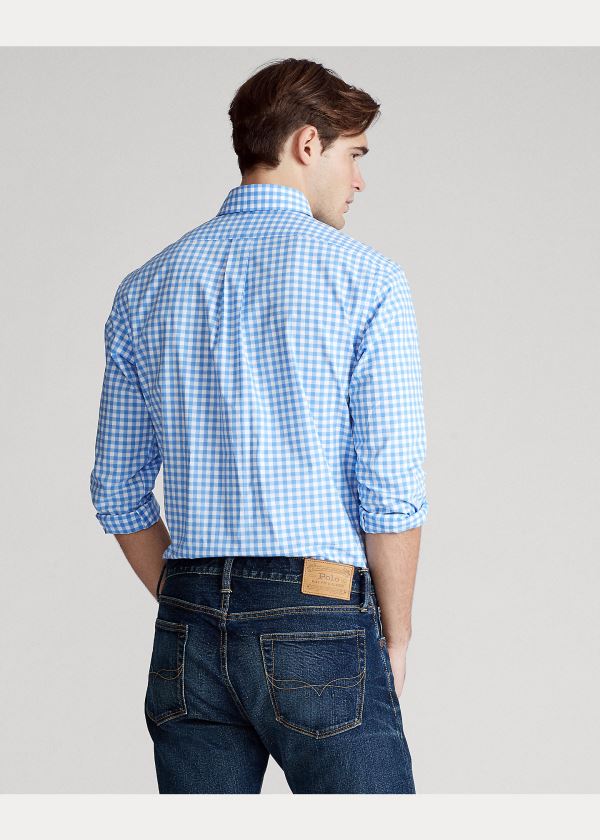 Ralph Lauren Gingham Poplin Shirt Světle Blankyt Bílé | xNPFebTA