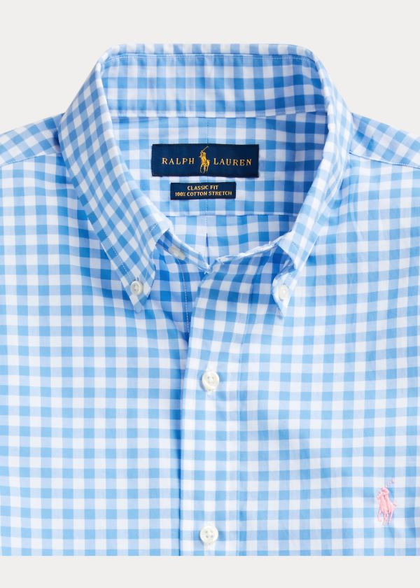 Ralph Lauren Gingham Poplin Shirt Světle Blankyt Bílé | xNPFebTA