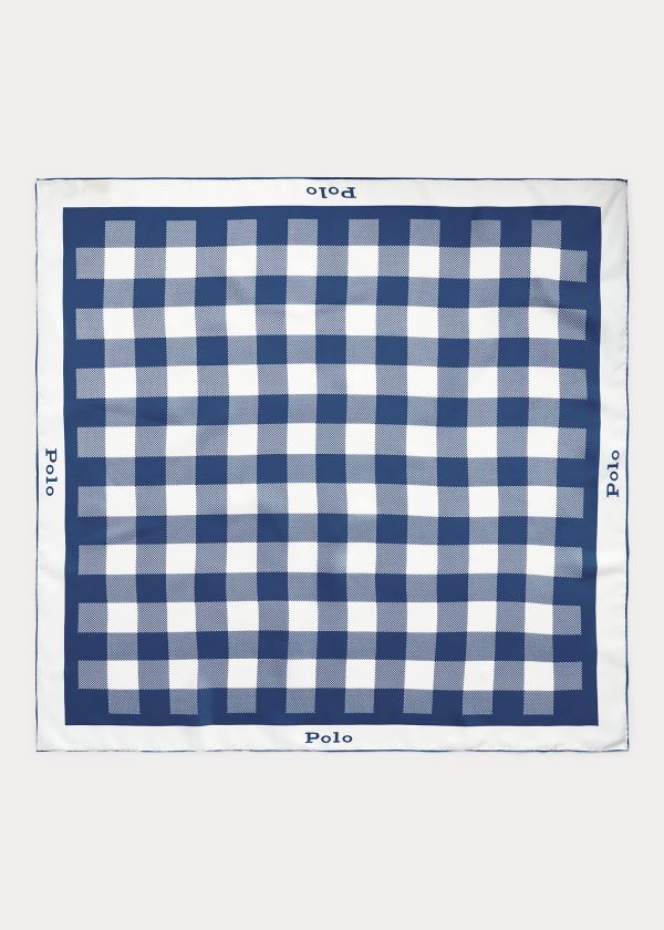 Ralph Lauren Gingham Silk Scarf Blankyt | SW6SeHLY
