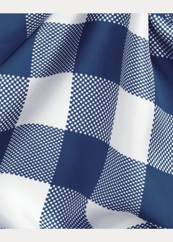 Ralph Lauren Gingham Silk Scarf Blankyt | SW6SeHLY