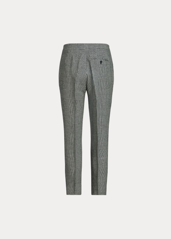 Ralph Lauren Glen Plaid Linen Pant Krém Šedé Viacfarebný | 9DzKkDVn