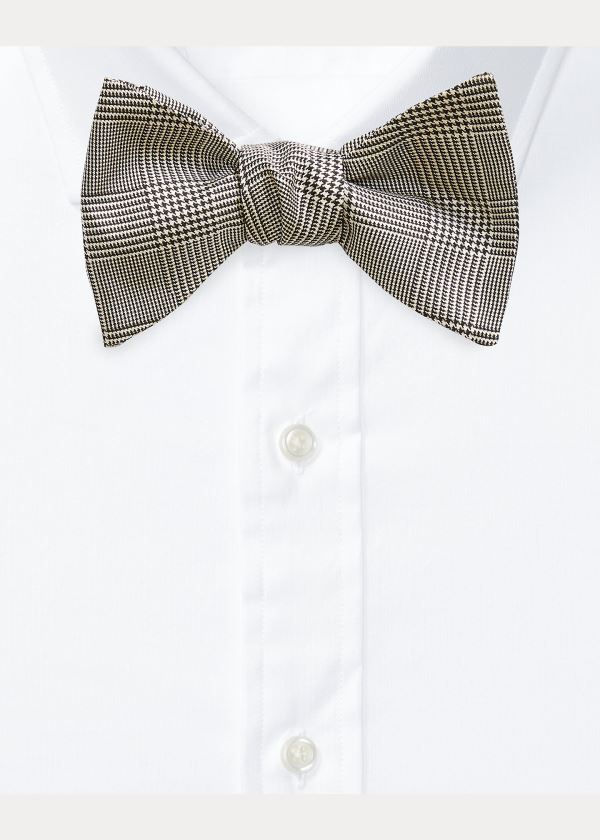 Ralph Lauren Glen Plaid Silk Bow Tie Černé Krém | BgxZM0au