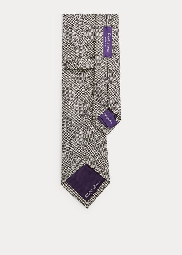 Ralph Lauren Glen Plaid Silk Tie Černé Krém | EjGYN5a9