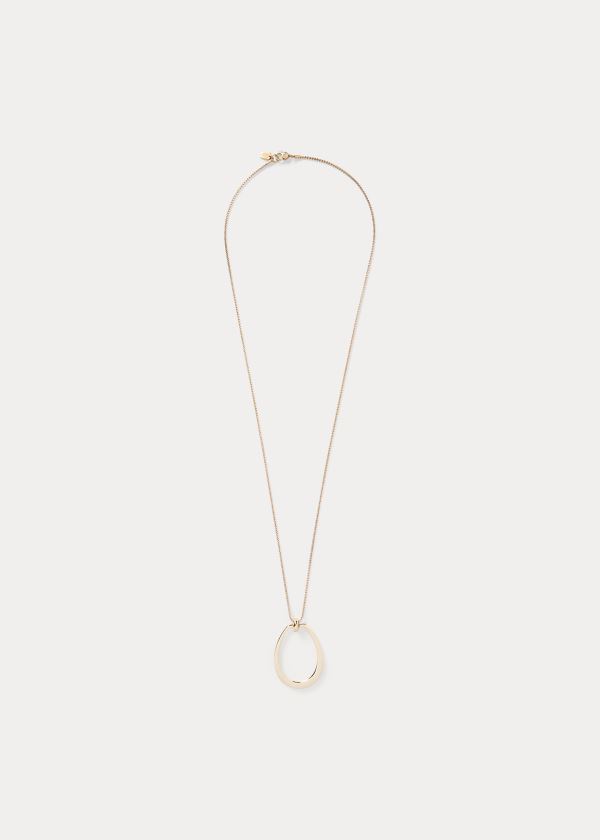 Ralph Lauren Gold-Finished Pendant Necklace Zlaté | EgG2d8sK