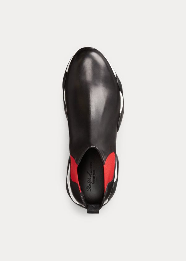 Ralph Lauren Gradey Calfskin Boot Černé Červené | lEZha1ao