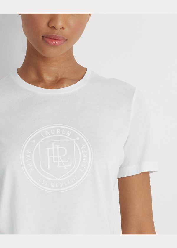 Ralph Lauren Graphic Logo Tee Bílé | XZbylX4S
