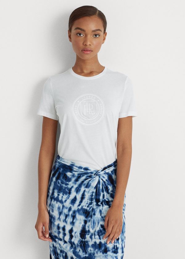 Ralph Lauren Graphic Logo Tee Bílé | XZbylX4S