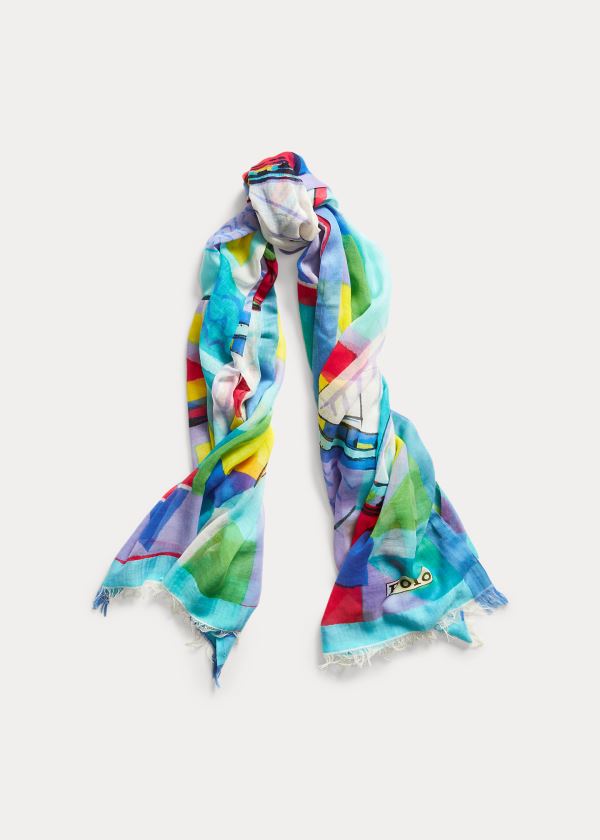 Ralph Lauren Graphic Sailboat Scarf Viacfarebný | Tisqmw6U