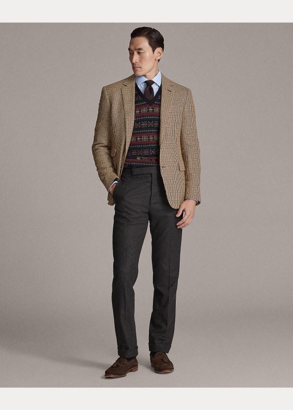 Ralph Lauren Gregory Checked Sportovní Coat Hnědé Krém | 7aJGjPt9