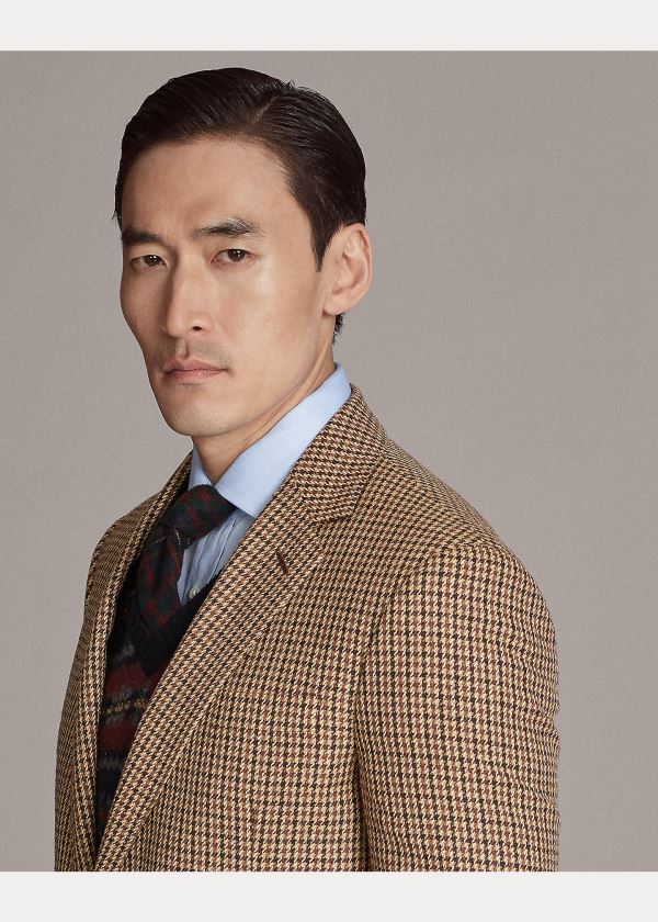 Ralph Lauren Gregory Checked Sportovní Coat Hnědé Krém | 7aJGjPt9