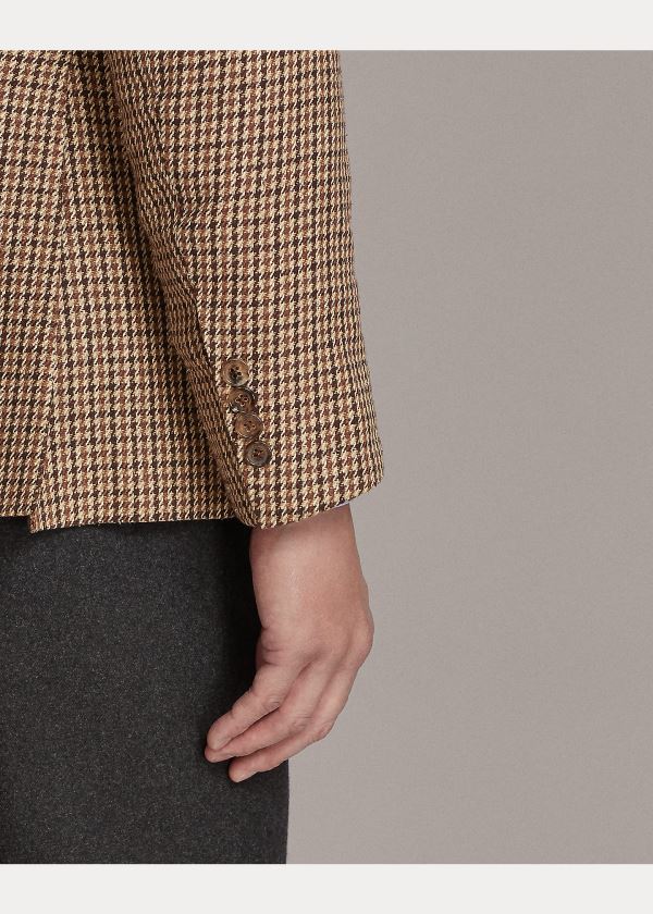 Ralph Lauren Gregory Checked Sportovní Coat Hnědé Krém | 7aJGjPt9