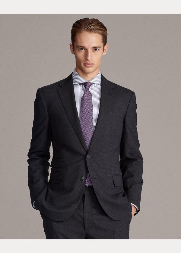 Ralph Lauren Gregory Glen Plaid Wool Suit Tmavě Šedé | MfQuYCNT