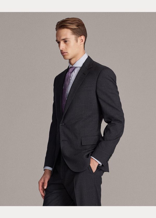 Ralph Lauren Gregory Glen Plaid Wool Suit Tmavě Šedé | MfQuYCNT