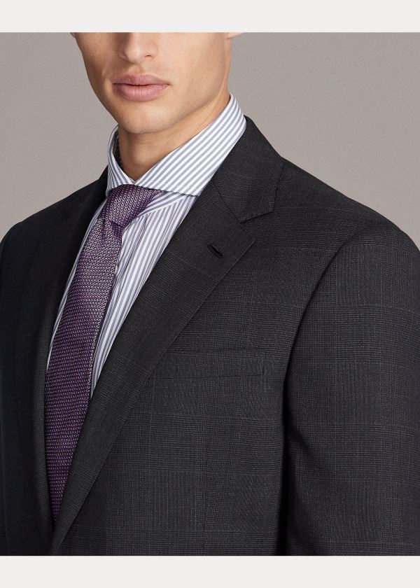 Ralph Lauren Gregory Glen Plaid Wool Suit Tmavě Šedé | MfQuYCNT