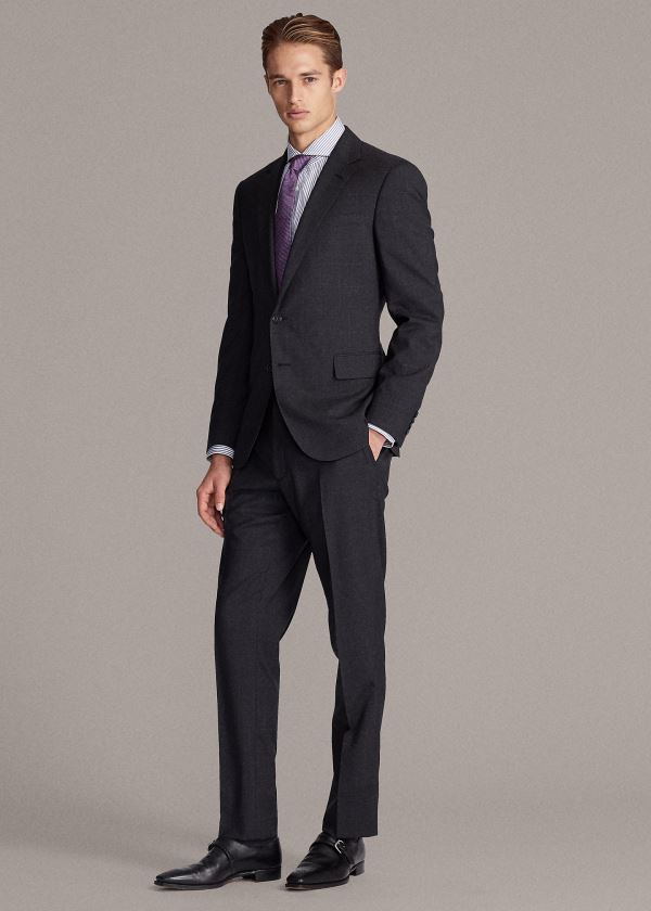 Ralph Lauren Gregory Glen Plaid Wool Suit Tmavě Šedé | MfQuYCNT