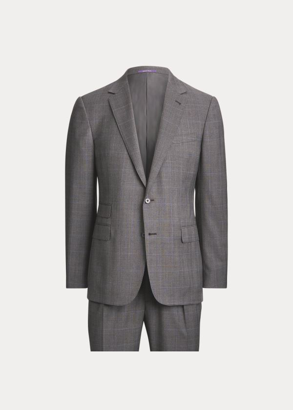 Ralph Lauren Gregory Glen Plaid Wool Suit Šedé Blankyt | Oe6t3asR