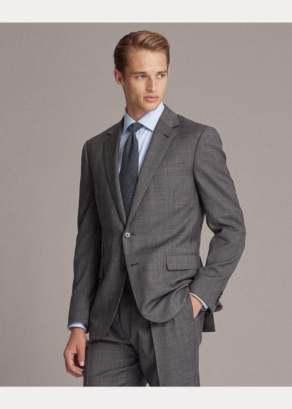 Ralph Lauren Gregory Glen Plaid Wool Suit Šedé Blankyt | Oe6t3asR